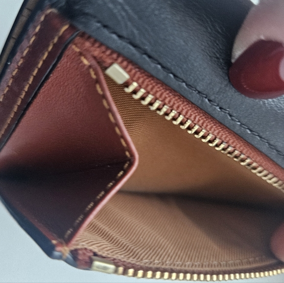 Coach Embellished Metal Pins Tri Fold Wallet – Signature Canvas & Leather - Picture 3 of 11